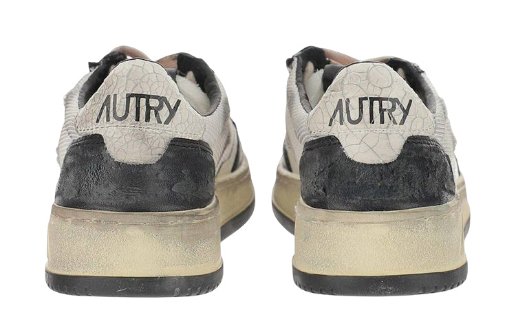 Autry Low Super Vintage Mesh Sneakers 'White Black' AVLM-MS10