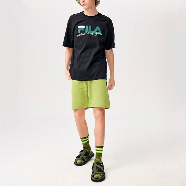 FILA FUSION Casual Sports Round Neck Loose Short Sleeve Black T11M123102F-BK