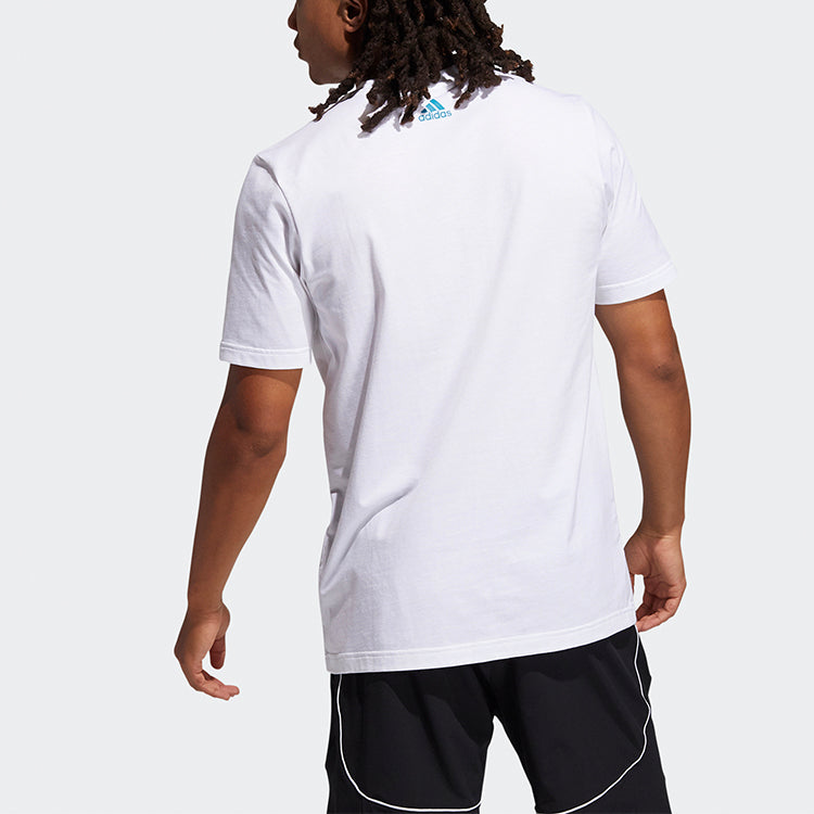 adidas Lil Stripe Pckt Printing Basketball Sports Round Neck Short Sleeve White GQ8376