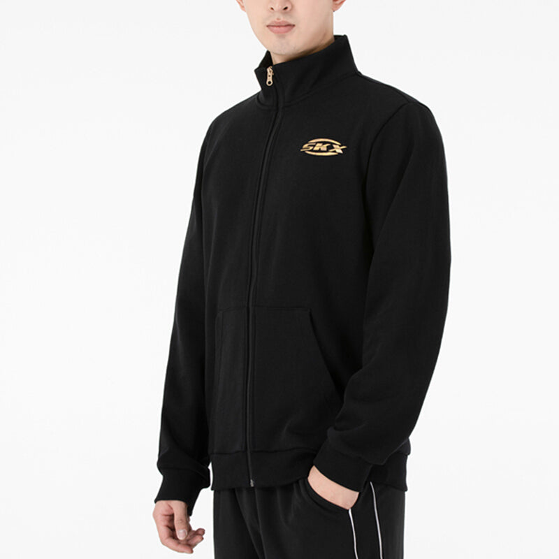 Skechers x SKX Logo Printed Casual Jacket 'Black Yellow' P122M010-0018