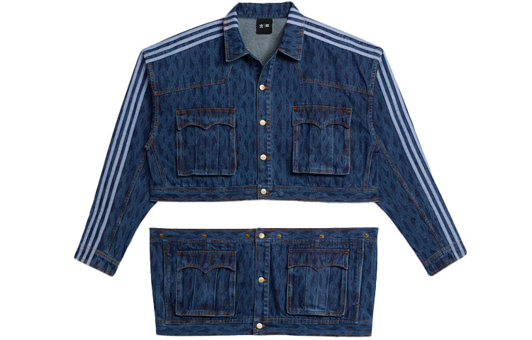 adidas originals x IVY PARK Crossover Cotton Loose Detachable Denim Jacket Blue H61700