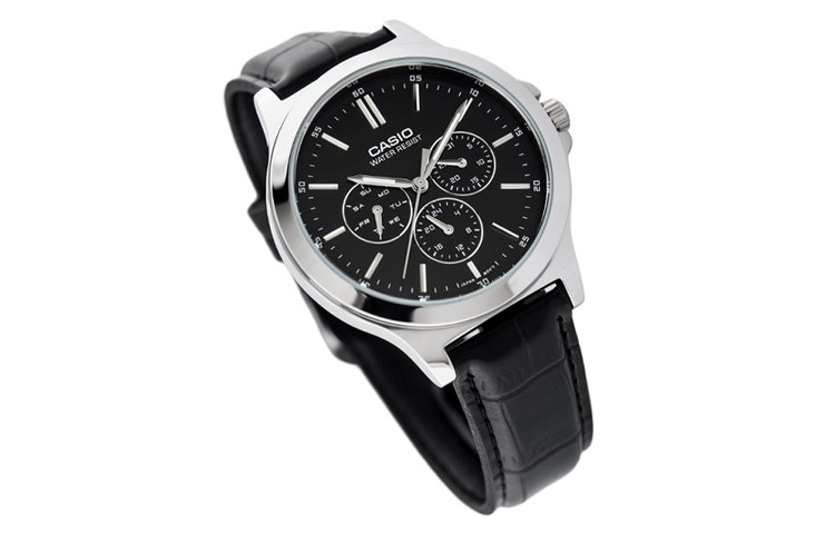 CASIO Sports Quartz Waterproof Mens Black Analog MTP-V300L-1A