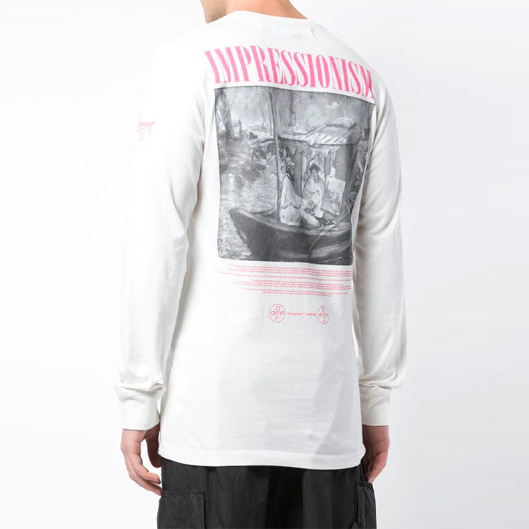 Off-White Pattern Printing Round Neck White OMAB001R191850110288