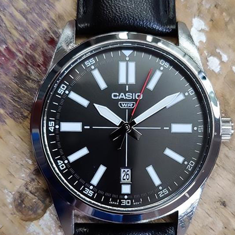 Casio Dress Pointer Display Analog Watch 'Black Silver White' MTP-VD02L-1E