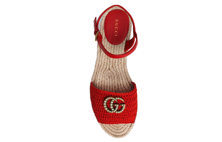 (WMNS) Gucci Lilibeth GG Platform Espadrille Sandal 'Red' 551880-9SR30-6465