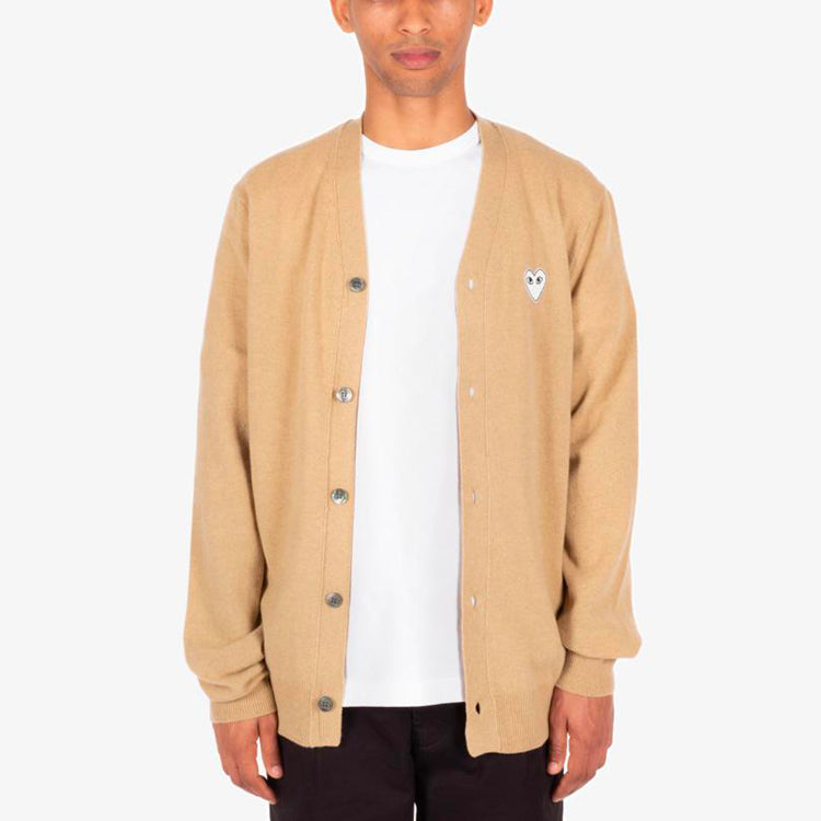 COMME des GARCONS PLAY Cardigan White Heart 'Camel' AZ-N066-051-2