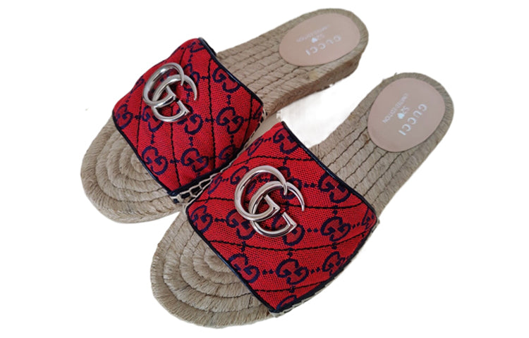 (WMNS) Gucci GG matelass canvas espadrille sandal 'Red' 661393-2UZO0-6490