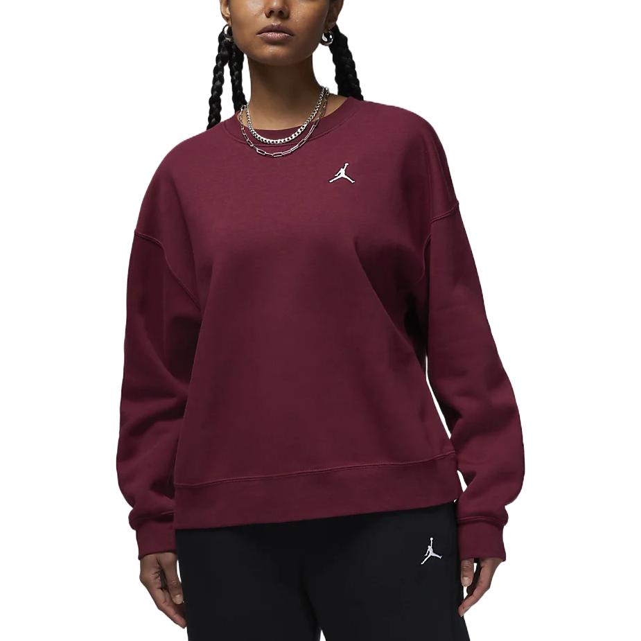 (WMNS) Air Jordan Brooklyn Crewneck Sweatshirt 'Cherrywood Red' DQ4462-645