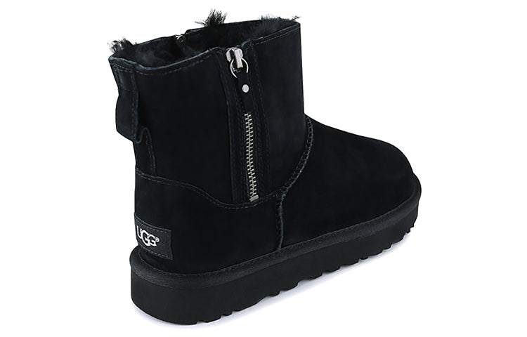 (WMNS) UGG Classic Mini Double Zip Double Zipper Snow Boots Black 1018849-BLK