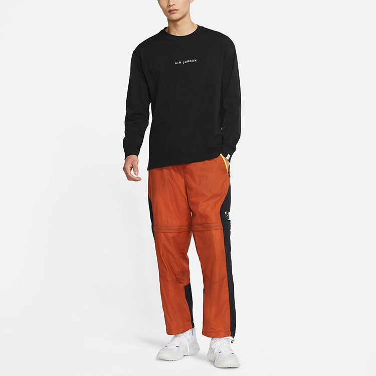 Air Jordan Back Logo Round Neck Pullover Long Sleeves Black DO2319-010