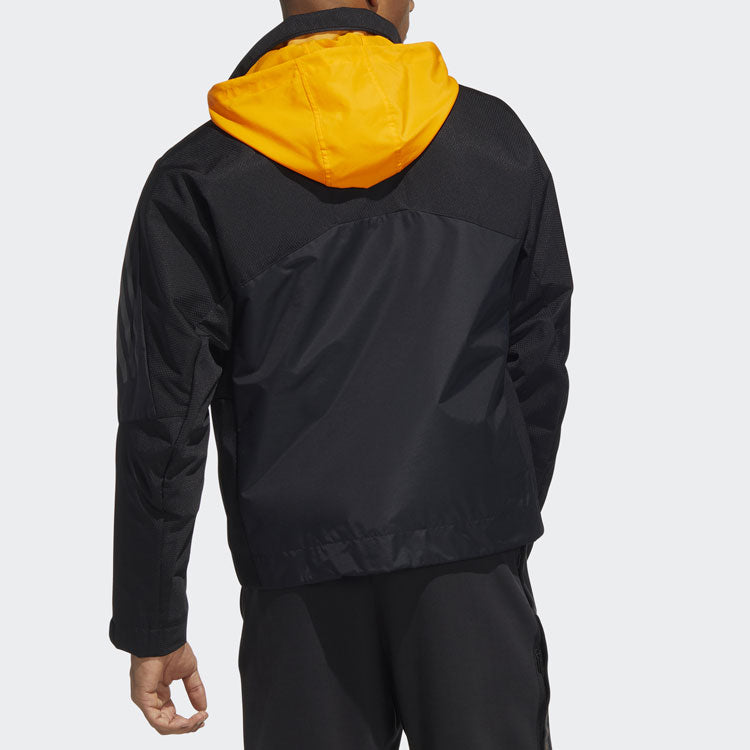 adidas Th 99 Pro Wvjk Solid Color Stripe Casual Sports Hooded Jacket Black HE9909