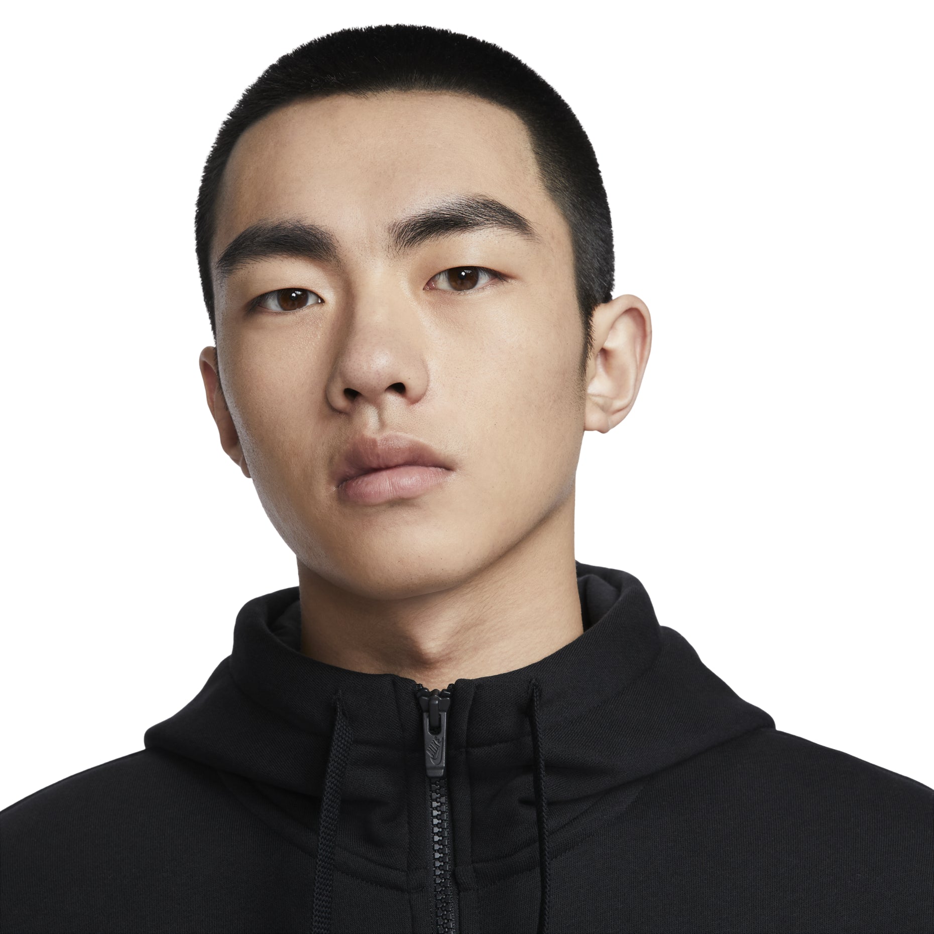 Nike Sportswear Club Fleece Embroidered Logo Solid Color hooded Zipper Black BV2646-010