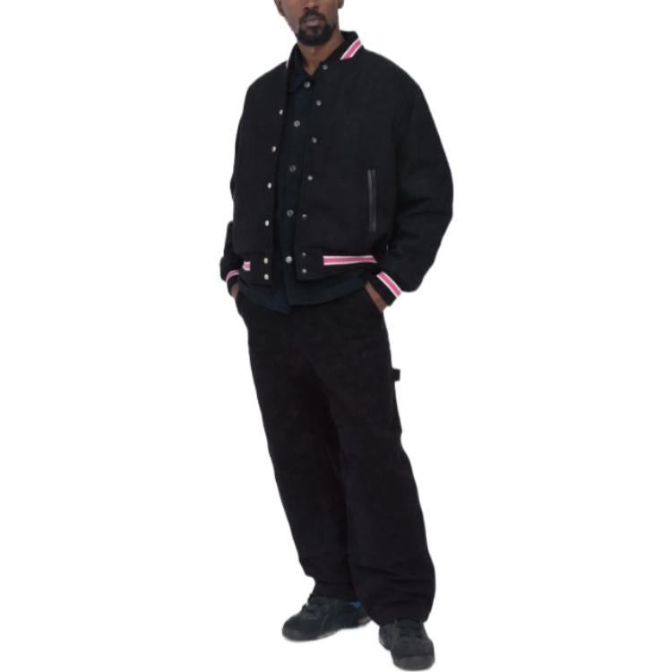 Stussy S Talk Melton Varsity Jacket 'Black' 115665