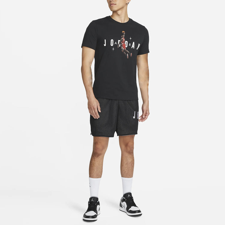 Air Jordan Flying Man Logo Round Neck Short Sleeve Black DC9798-010