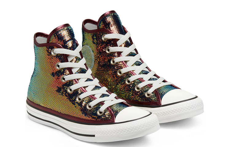 (WMNS) Converse Mini Sequins Chuck Taylor All Star High Top Gradient Black Sneakers 'Black White' 566601C