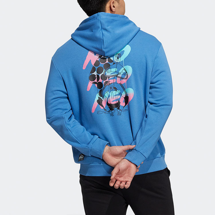 Men's adidas neo Graffiti Logo Alphabet Printing Blue HH8981
