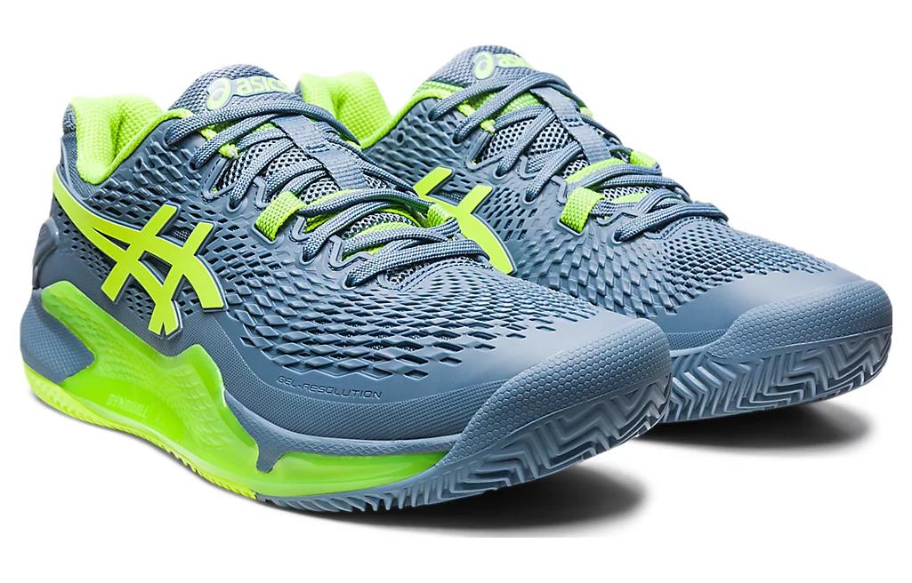 ASICS Gel Resolution 9 Clay 'Steel Blue Hazard Green' 1041A375-400