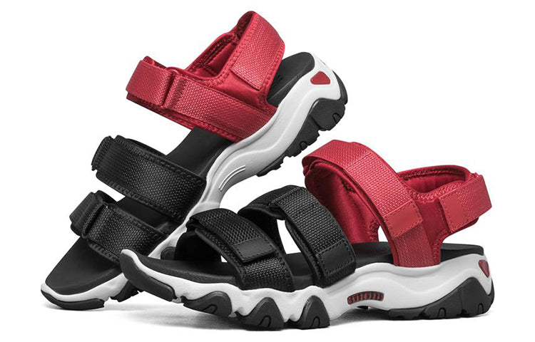 (WMNS) Skechers D'Lites 2.0 Sandals Black/Red/White 66666284-BKRD