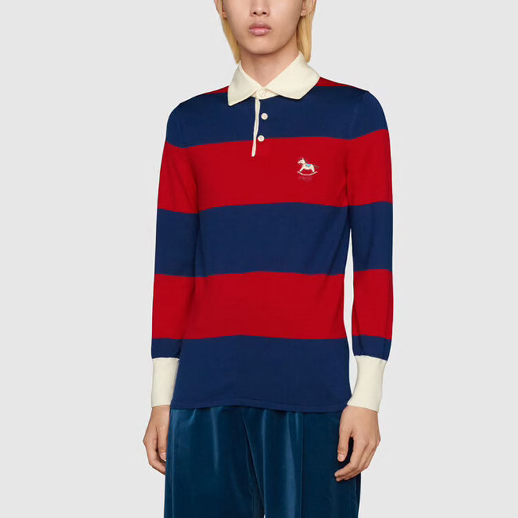 Gucci Striped Wool Polo 'Blue Red' 673844-XKB26-4358