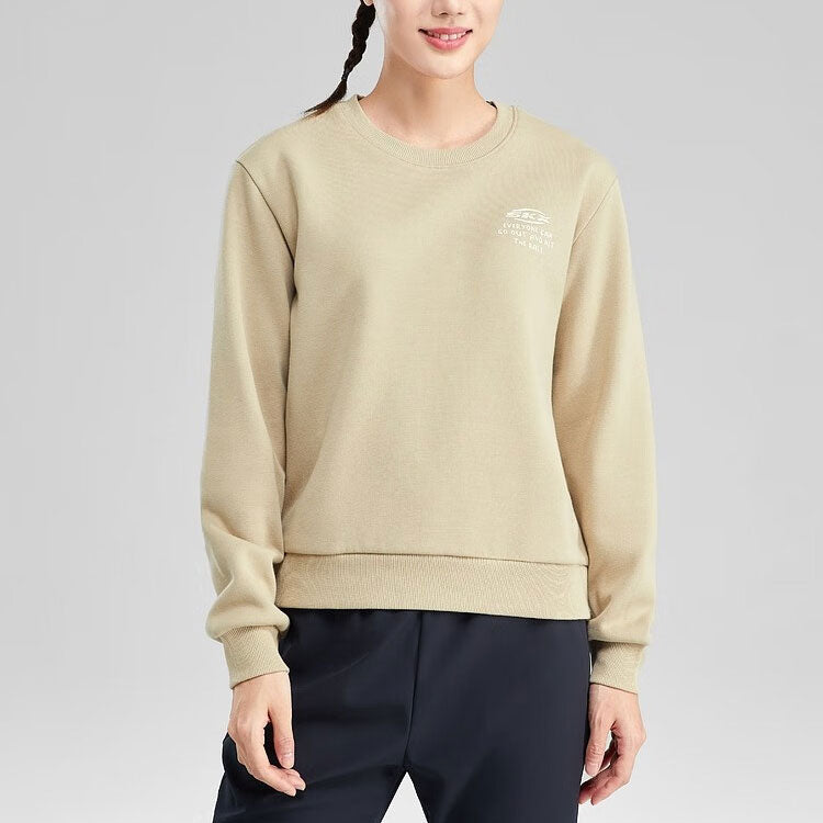 (WMNS) Skechers SKX Long Sleeve Crew Sweater 'Beige' P423W054-01GA