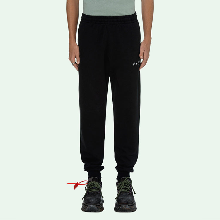 Men's Off-White SS21 Logo Black Sports Pants/Trousers/Joggers OMCH033R21FLE0011001