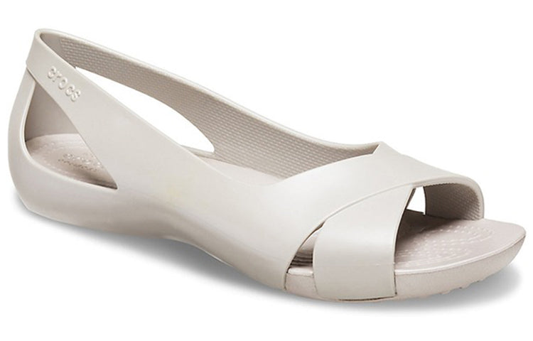 (WMNS) Crocs Minimalistic Casual Flat White Sandals 206106-018
