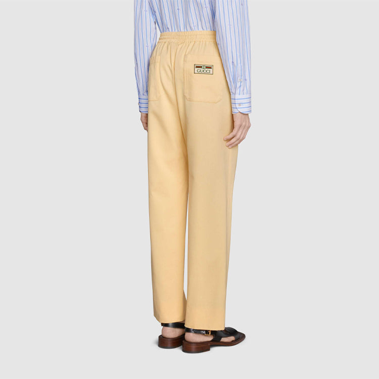 Men's Gucci Loose Straight Cotton Long Pants/Trousers Beige 654902-ZAGVB-9123