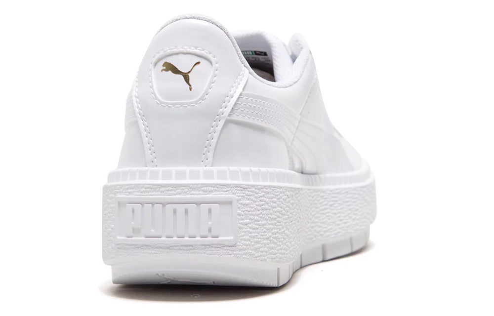 (WMNS) PUMA Basket Platform Retro Low Tops Casual Skateboarding Shoes Unisex White 367046-01