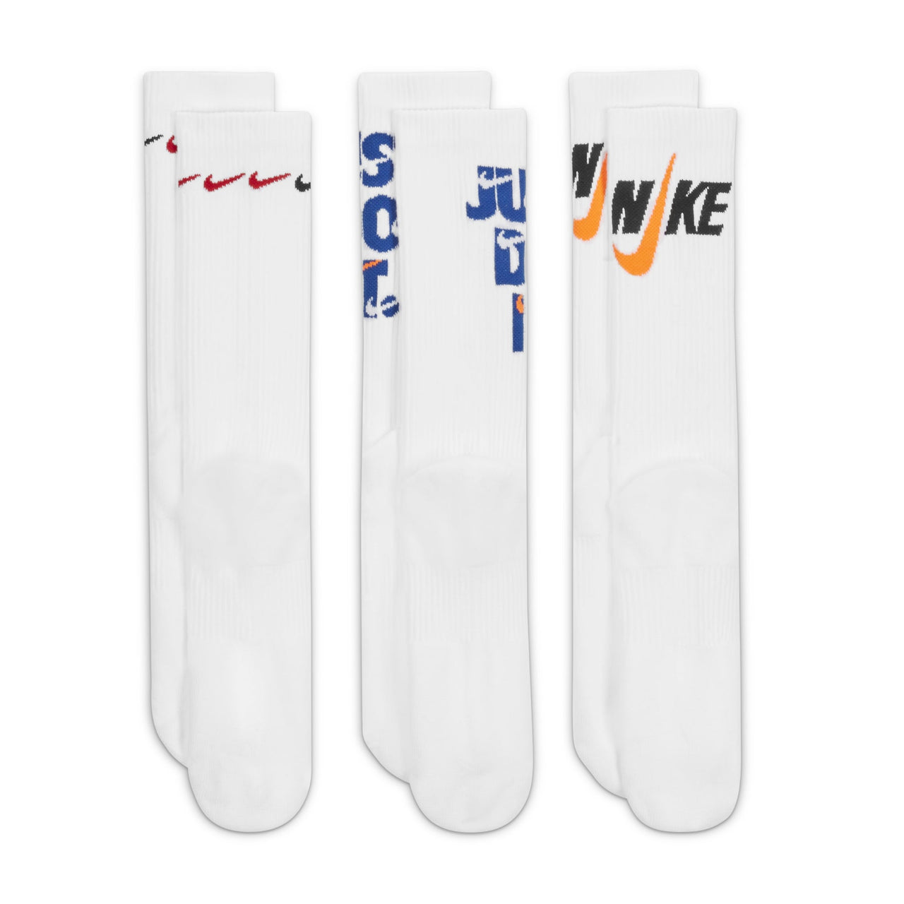 Nike Printing Logo Athleisure Casual Sports Socks 3 Pairs White DH3822-902