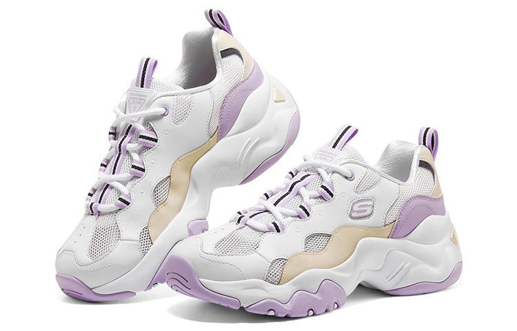 (WMNS) Skechers D'Lites 3.0 low running Shoes GS White/Purple 896008-WLV