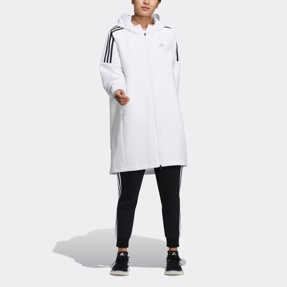 (WMNS) adidas Sports Training Casual Fleece Lined Hooded Jacket White HG1848