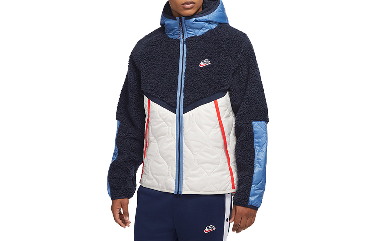 Nike Sportswear Heritage Color Warm Cap Jacket Men Obsidian Black CU4447-451