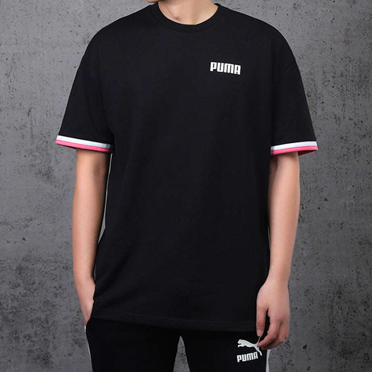 PUMA Casual Sports Breathable Round Neck Knit Short Sleeve Black 584155-01