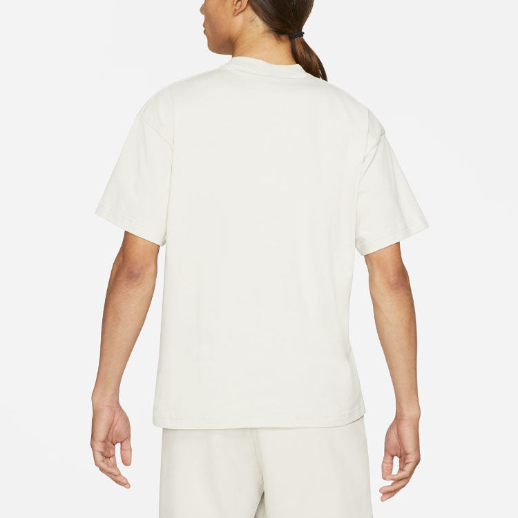 Men's Nike Lab Solo Swoosh Basic Sports Short Sleeve Light Bone White T-Shirt DA0321-072