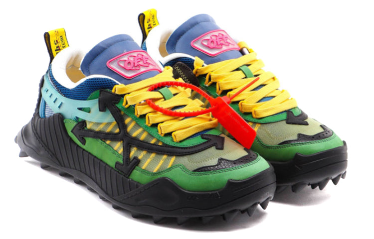Off-White Odsy-1000 Running Shoes Blue/Green/Yellow OMIA139F198000404210