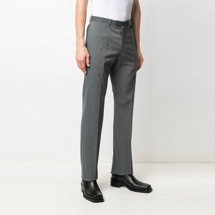 Men's Off-White SS21 Logo Gray Long Pants/Trousers OMCA173R21FAB0010808
