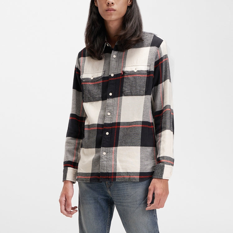 Men's Levis Plaid Pocket Long Sleeves Shirt Colorblock 19587-0139