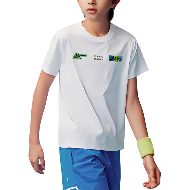 (GS) ASICS Multi-Logo T-Shirt 'White' 332241175028-10