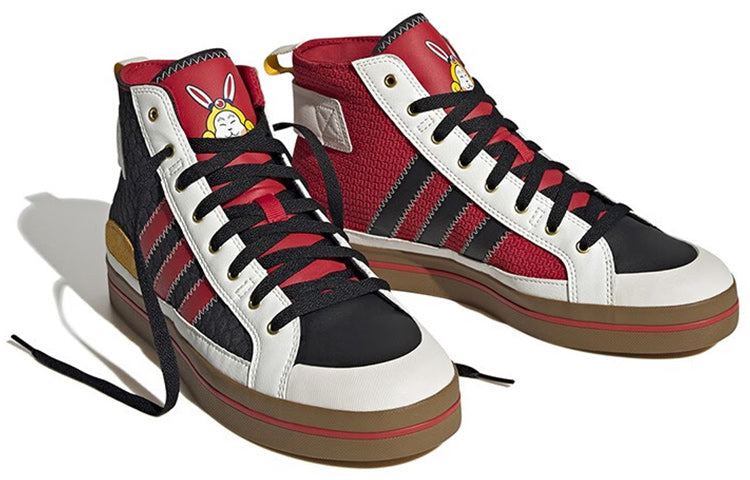 adidas neo City Canvas Hi 'White Red Black' ID9695
