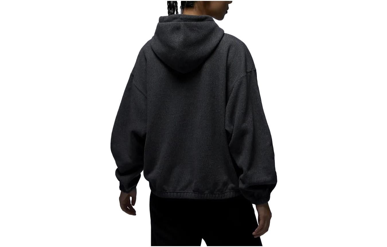 (WMNS) Air Jordan Flight Fleece Winterized Hoodie Asia Sizing 'Black Heather' FD7238-010
