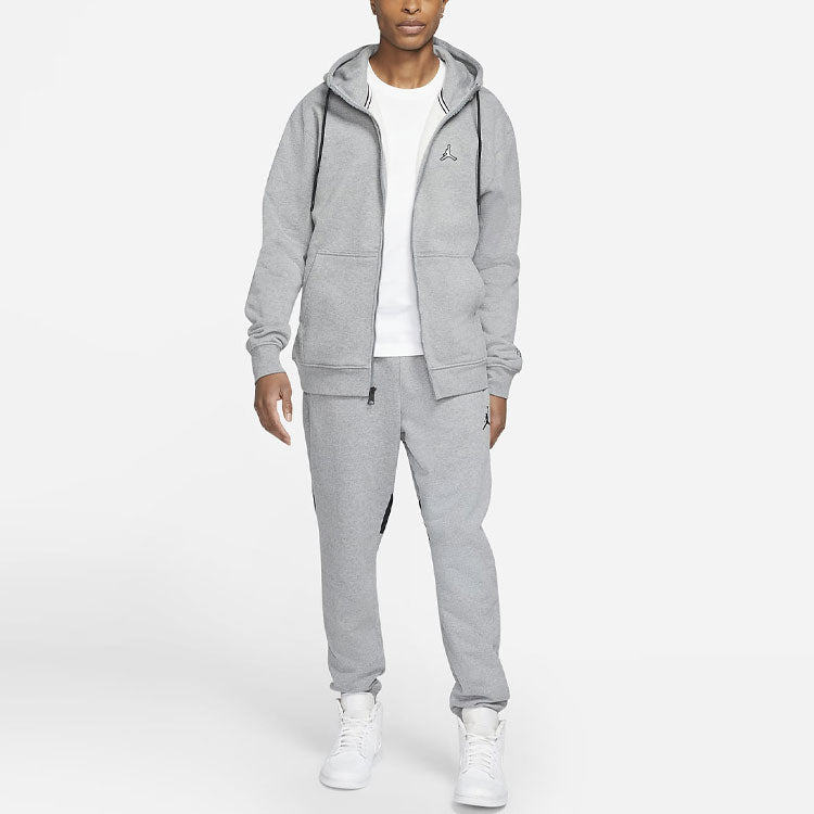 Air Jordan Embroidered Fleece Lined Stay Warm Hooded Jacket Winter Men's Grey DA9811-091