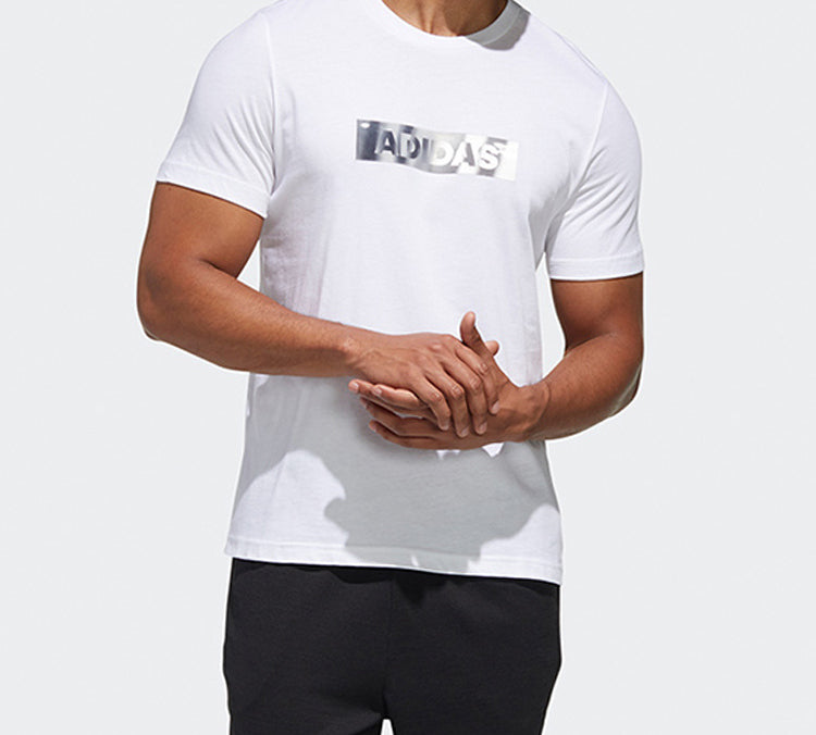 adidas Mh Gfx T Lng Printing Short Sleeve White GH4418
