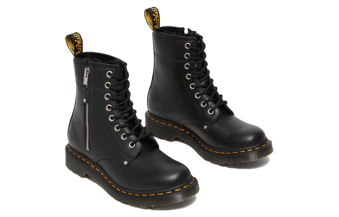 (WMNS) Dr. Martens 1460 Double Zip Leather Lace Up Boots 'Black' 27629001