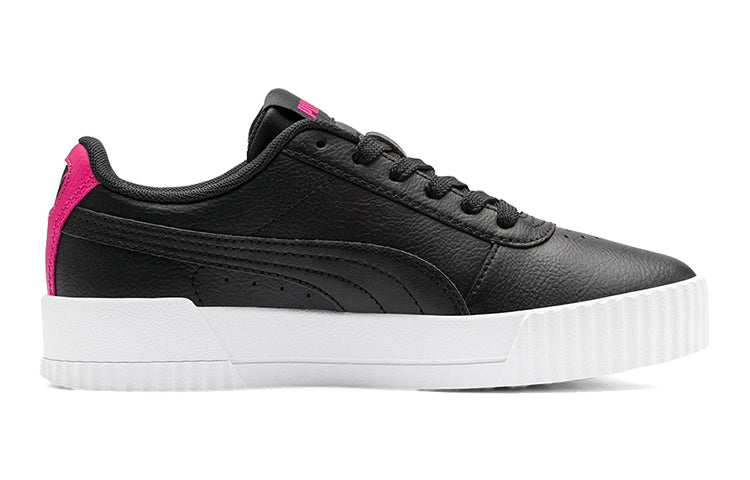 (GS) PUMA Carina L Casual Board Shoes Black/White/Red 370677-01
