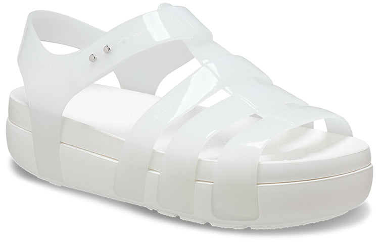 (WMNS) Crocs Splash Glossy Fisherman Sandal 'White' 209267-100