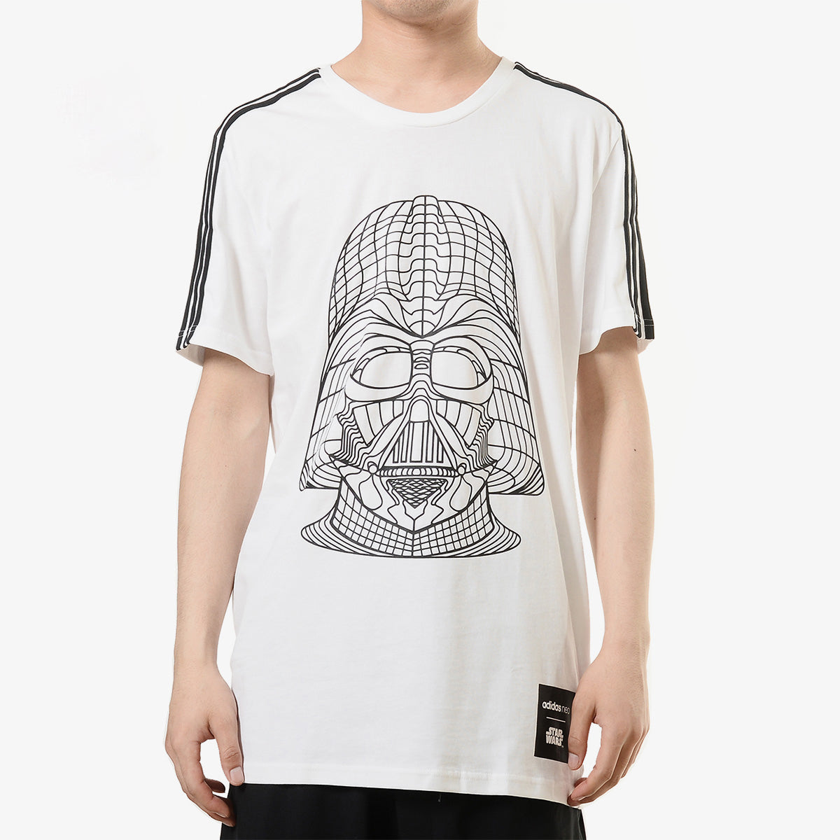 adidas neo M Sw Tee 5 Reflective Black Printing Round Neck Short Sleeve White CV9384