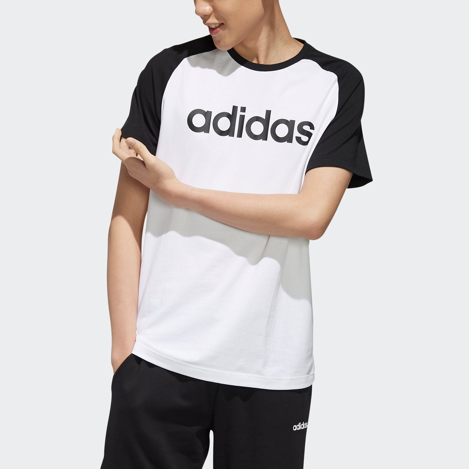 adidas neo Colorblock Round Neck Short Sleeve White EI4728
