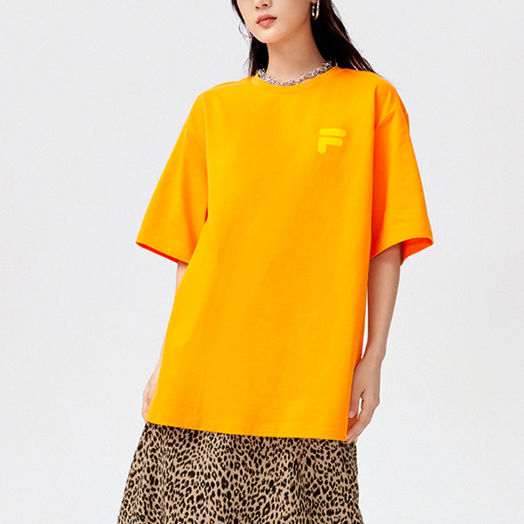 FILA FUSION Casual Sports Round Neck Short Sleeve Couple Style Yellow T11U126110F-YE