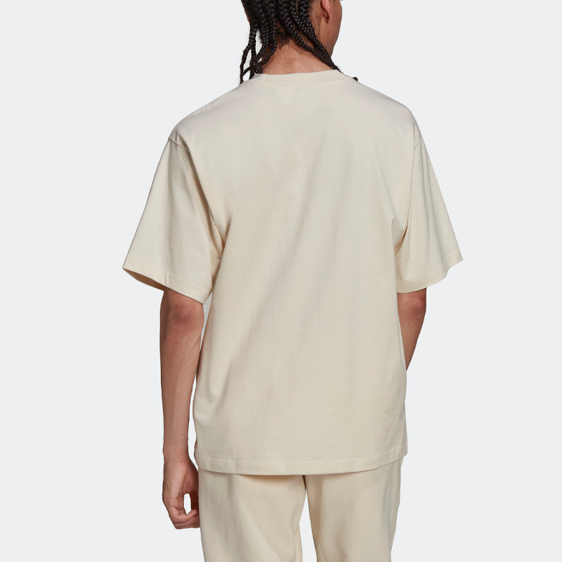 adidas originals SS22 Solid Color Embroidered Logo Sports Short Sleeve Beige HD2747