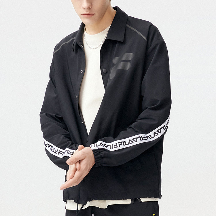 FILA FUSION Tokyo Studio Colorblock Woven Jacket Couple Style Black T11U126702F-BK